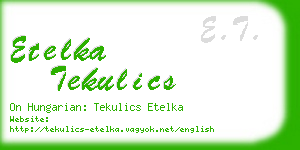 etelka tekulics business card